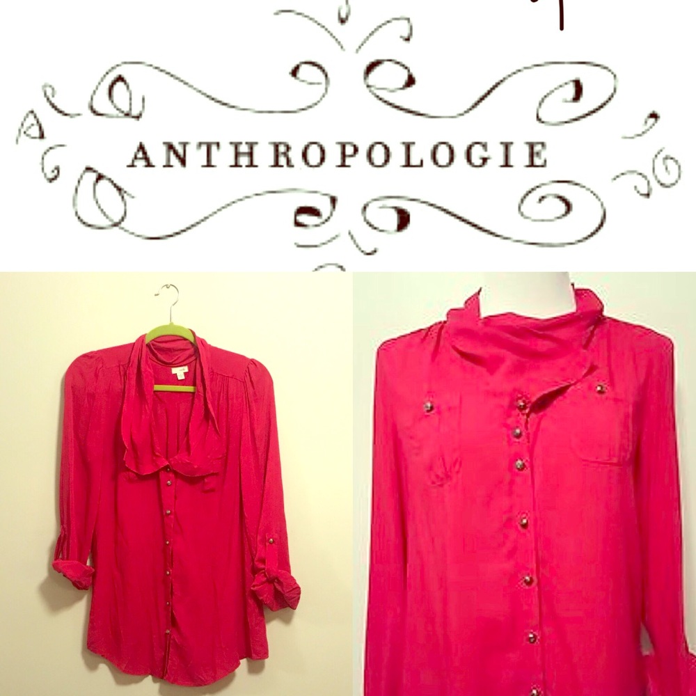 Anthropologie Odille Magenta Button-down